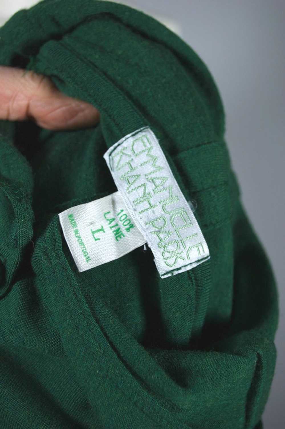 Emmanuelle Khanh 90s hooded top green wool jersey… - image 6