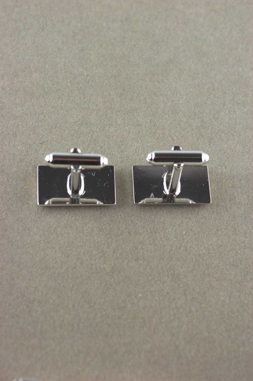 Anson silvertone cufflinks skinny tie clip set 19… - image 5