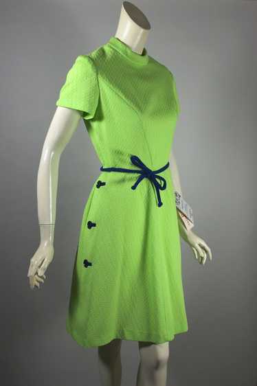 Mod 1960s bright lime green dress deadstock unworn
