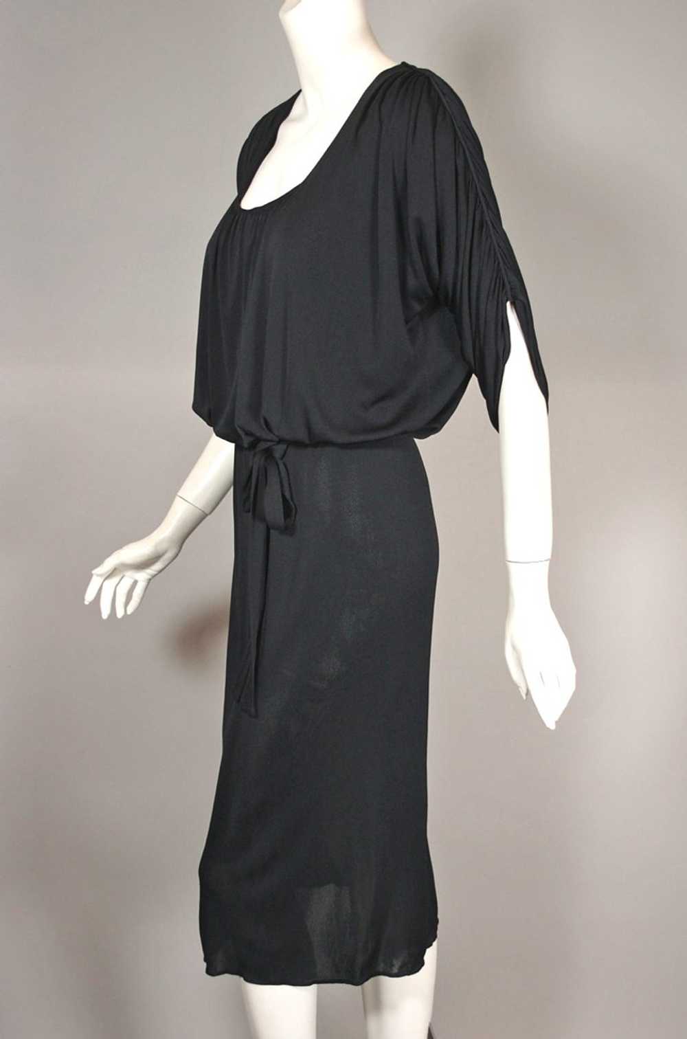 Becky Bisoulis 80s designer dress draped black je… - image 1