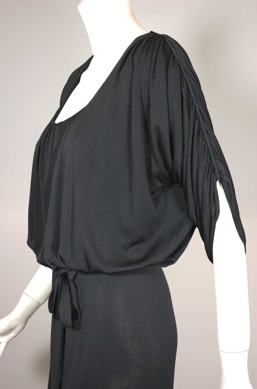 Becky Bisoulis 80s designer dress draped black je… - image 2