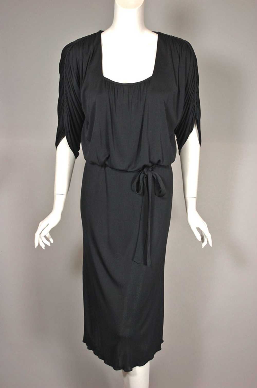 Becky Bisoulis 80s designer dress draped black je… - image 3