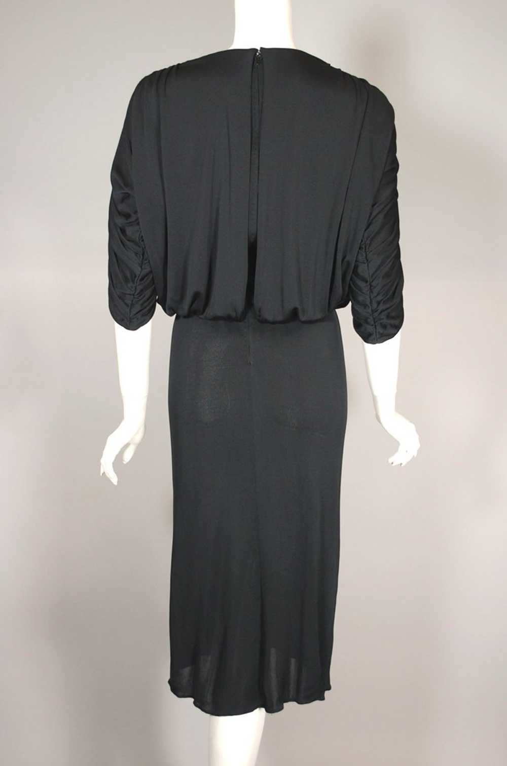Becky Bisoulis 80s designer dress draped black je… - image 4