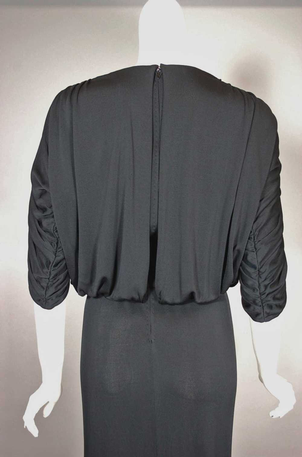 Becky Bisoulis 80s designer dress draped black je… - image 5