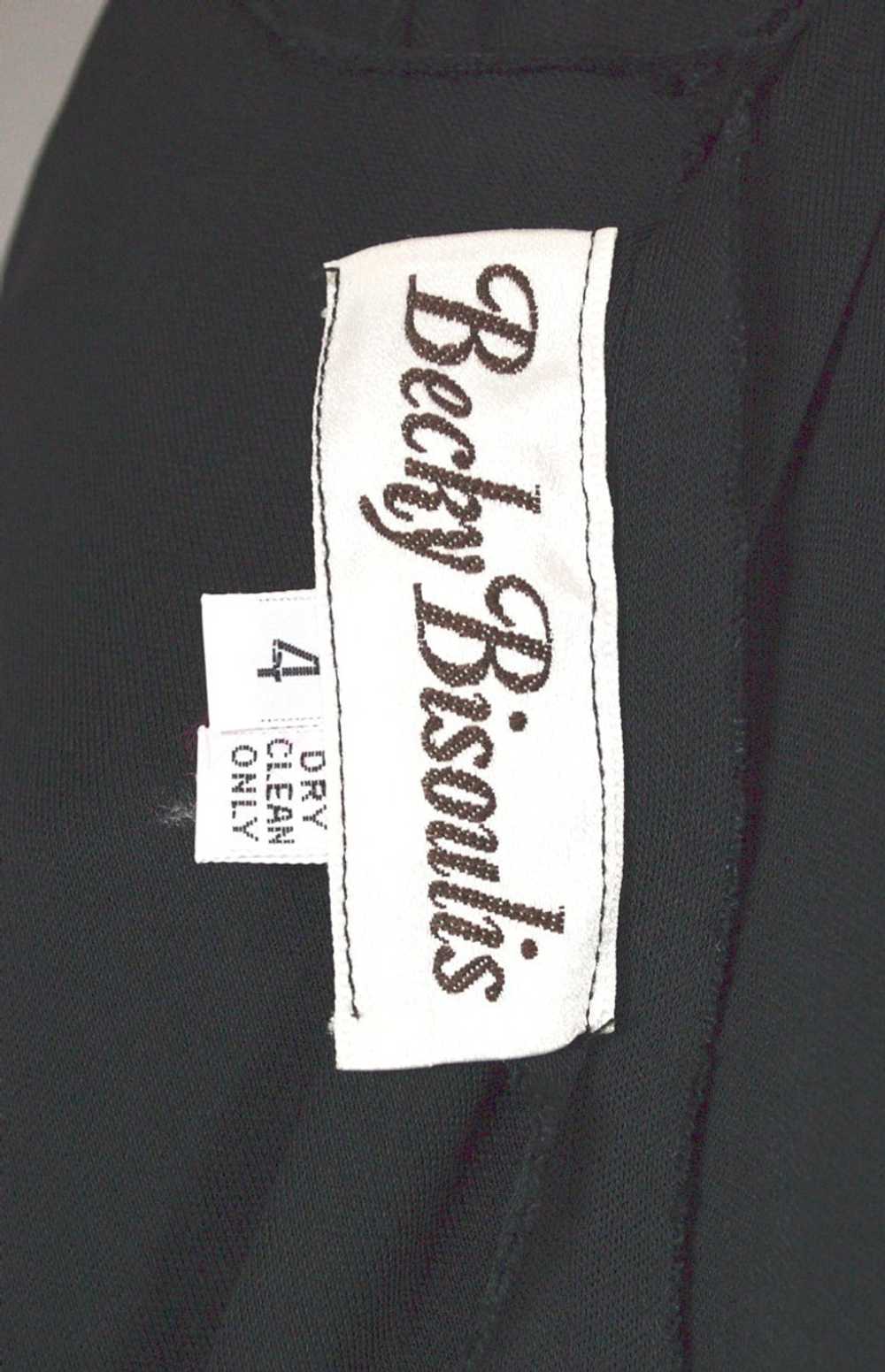 Becky Bisoulis 80s designer dress draped black je… - image 6