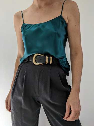 90s Emerald Silk Camisole - image 1
