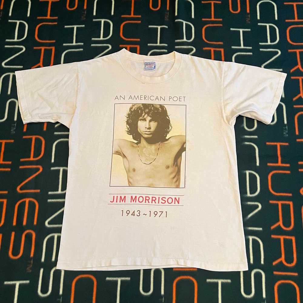 VTG 1999 Jim Morrison Memorial Shirt Cream Large … - image 1