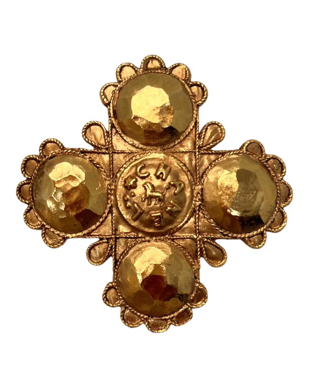 Chanel Gold Cross Brooch, 1984, OS - image 1