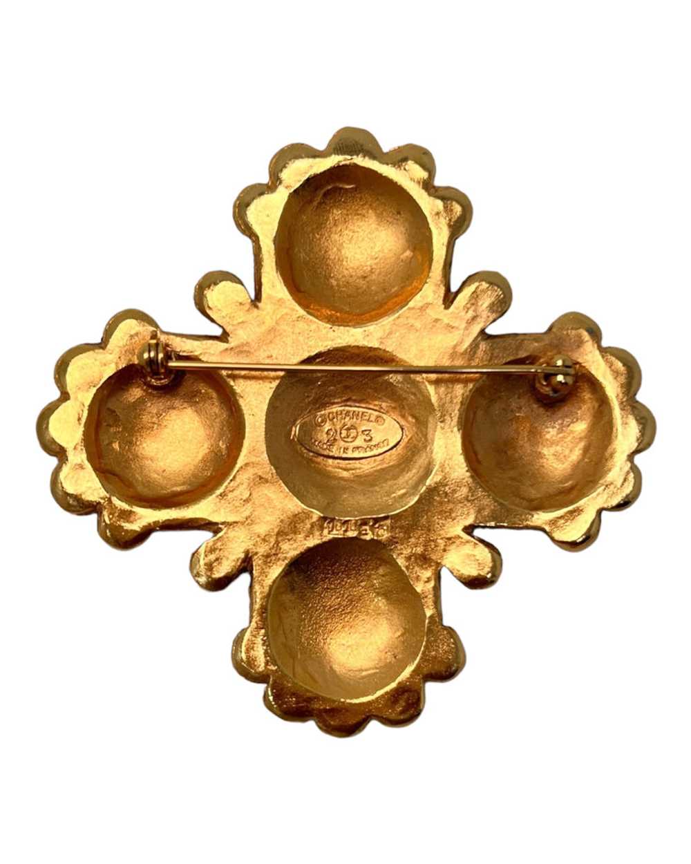 Chanel Gold Cross Brooch, 1984, OS - image 2