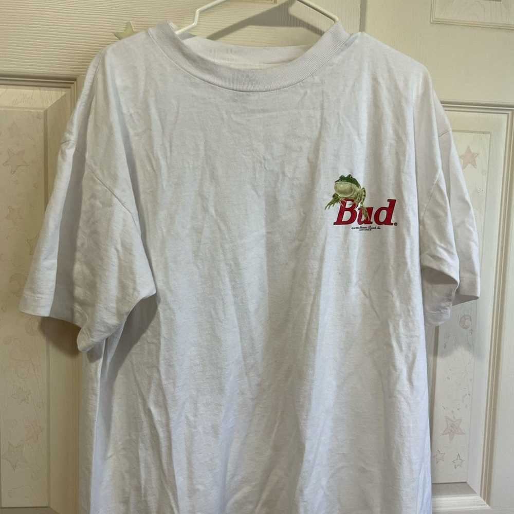 Vintage 90s t shirt budweiser xl oversize fit frog - image 1