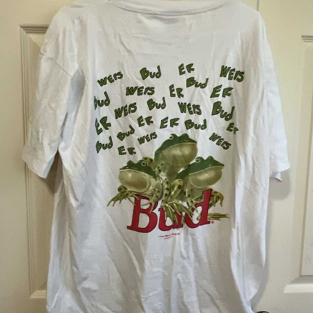 Vintage 90s t shirt budweiser xl oversize fit frog - image 2