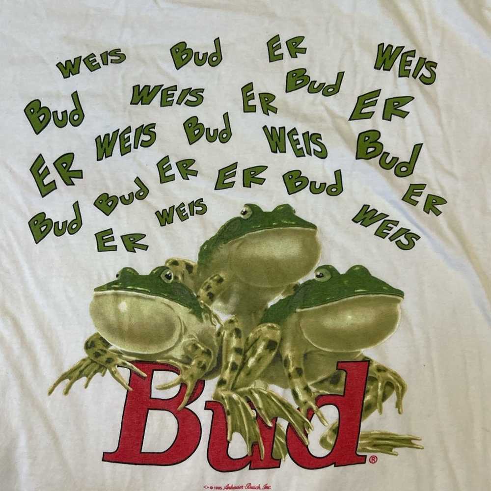 Vintage 90s t shirt budweiser xl oversize fit frog - image 4