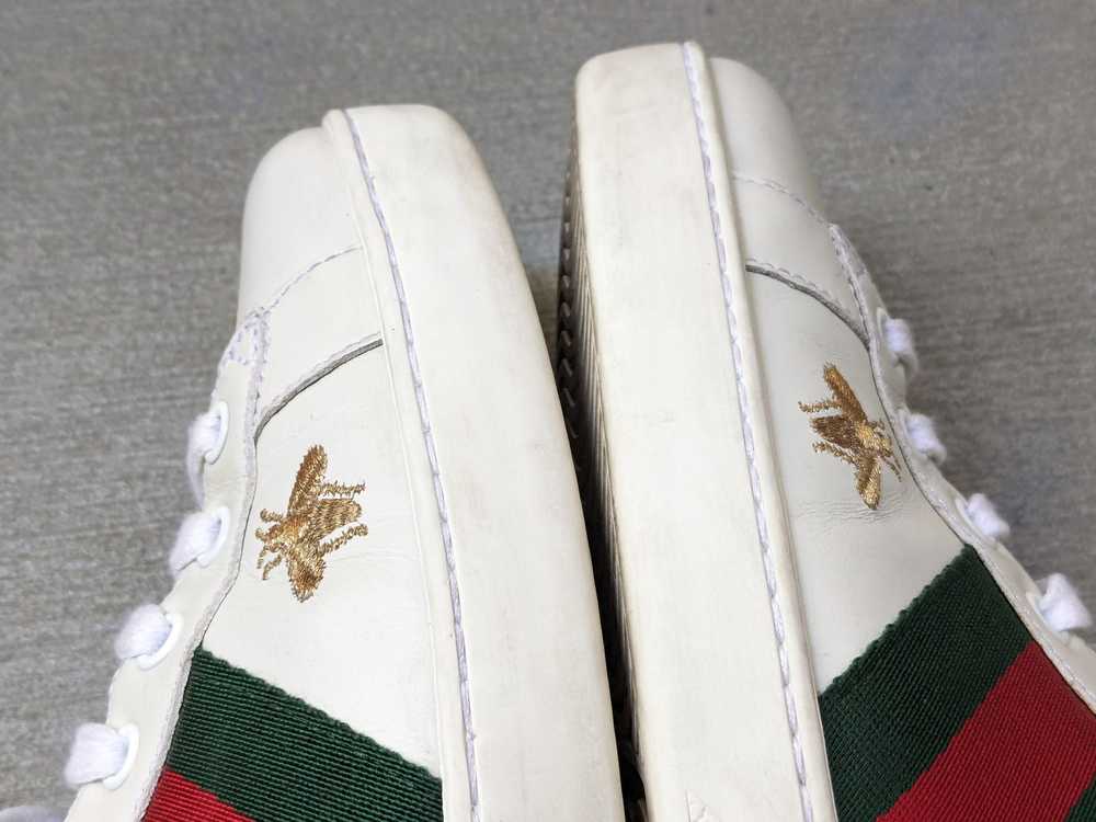 Gucci Gucci Ace Sneakers Bees Stars 9 White Leath… - image 10