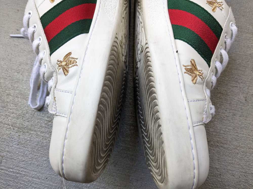 Gucci Gucci Ace Sneakers Bees Stars 9 White Leath… - image 12