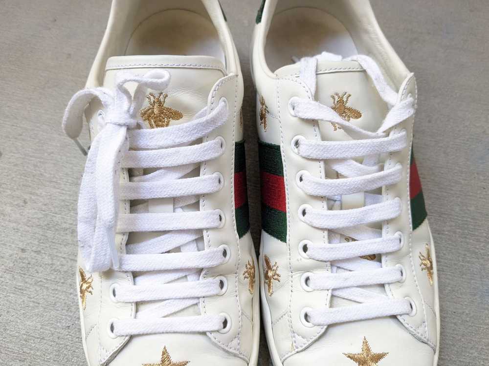 Gucci Gucci Ace Sneakers Bees Stars 9 White Leath… - image 2