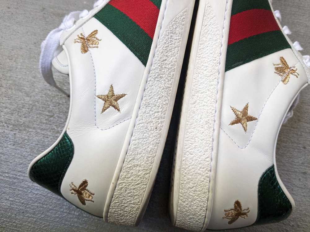 Gucci Gucci Ace Sneakers Bees Stars 9 White Leath… - image 9