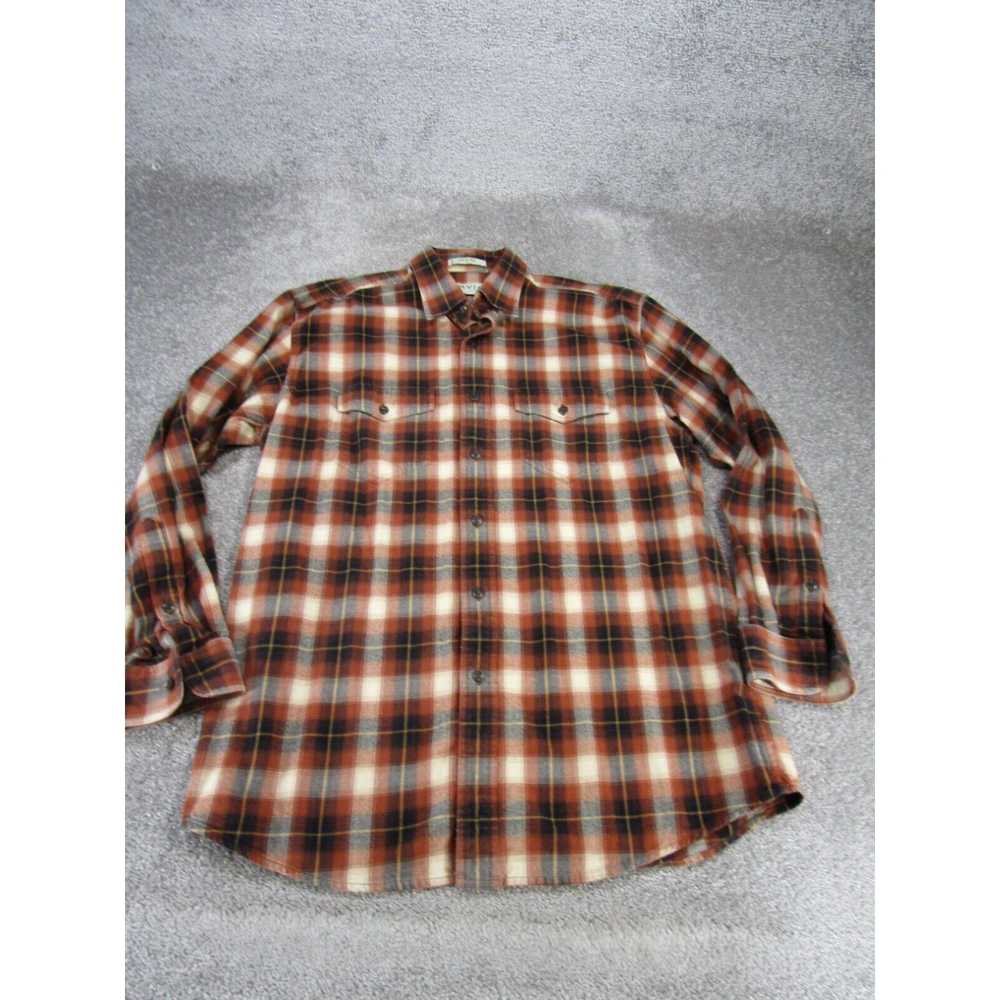 Orvis Orvis Shirt Mens Large Brown Plaid Flannel … - image 1