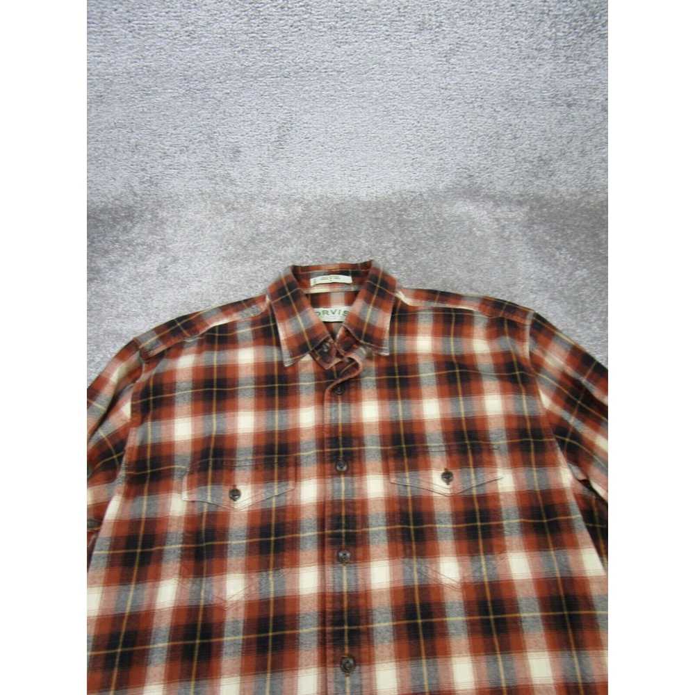 Orvis Orvis Shirt Mens Large Brown Plaid Flannel … - image 2