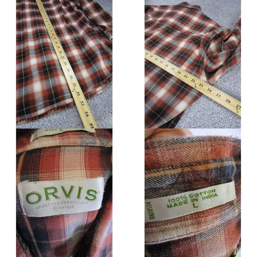 Orvis Orvis Shirt Mens Large Brown Plaid Flannel … - image 4