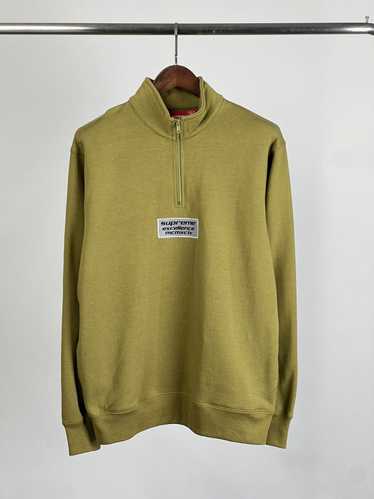 SUPREME Green+Yellow QuarterZip popular Pullover Sweater