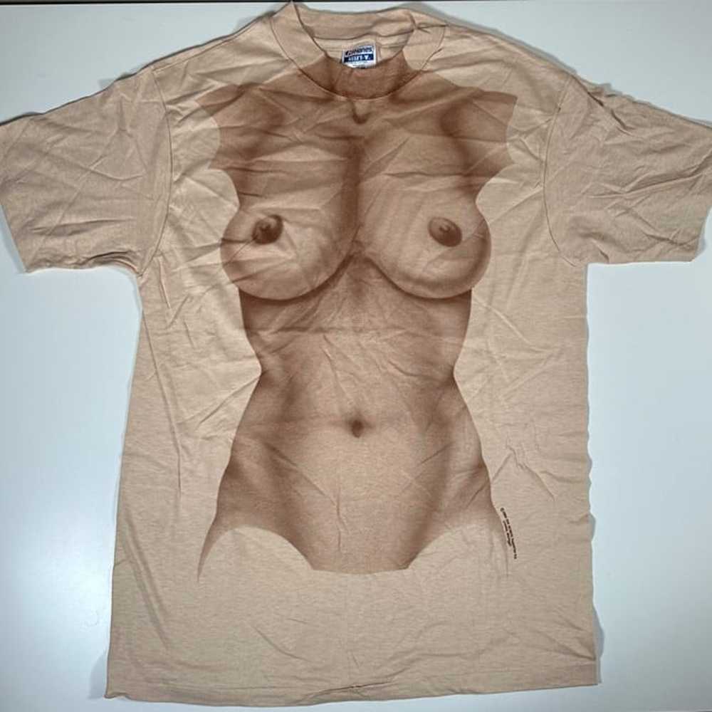 Vintage 1984 Nude Woman B00b Shirt Large - image 1