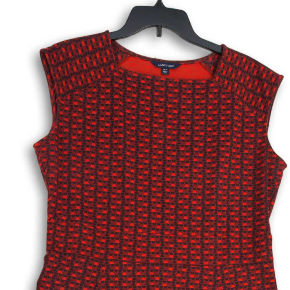 Lands' End Land's End Womens Red Geometric Sleeve… - image 3
