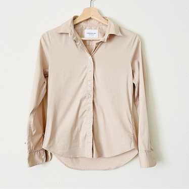 The Shirt by Rochelle Behrens XS beige button dow… - image 1