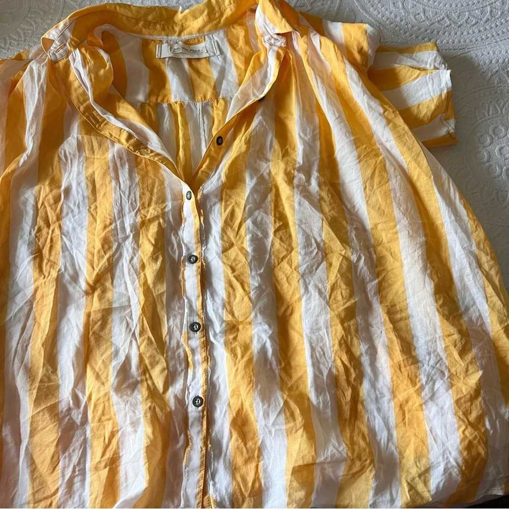 FREE PEOPLE We The Free Float Away Shirt Yellow a… - image 4