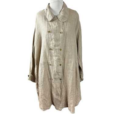 Vintage Flax Linen Oversized Tunic Top in Natural… - image 1