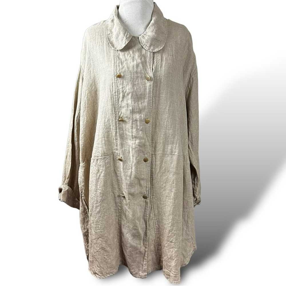 Vintage Flax Linen Oversized Tunic Top in Natural… - image 2