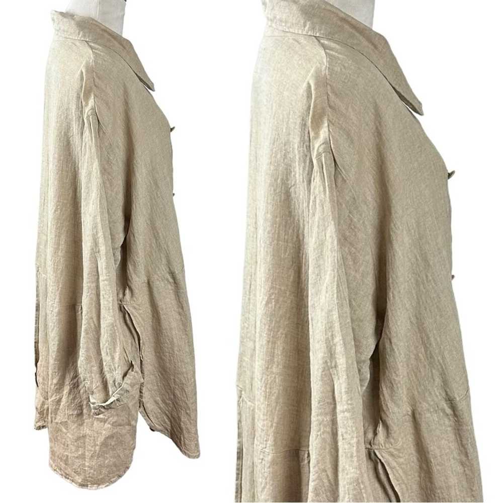 Vintage Flax Linen Oversized Tunic Top in Natural… - image 3
