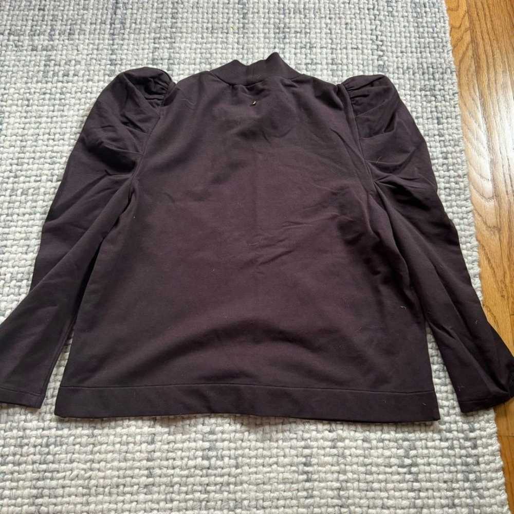 Cuyana Dark Brown French Terry Puff Sleeve Top Me… - image 6