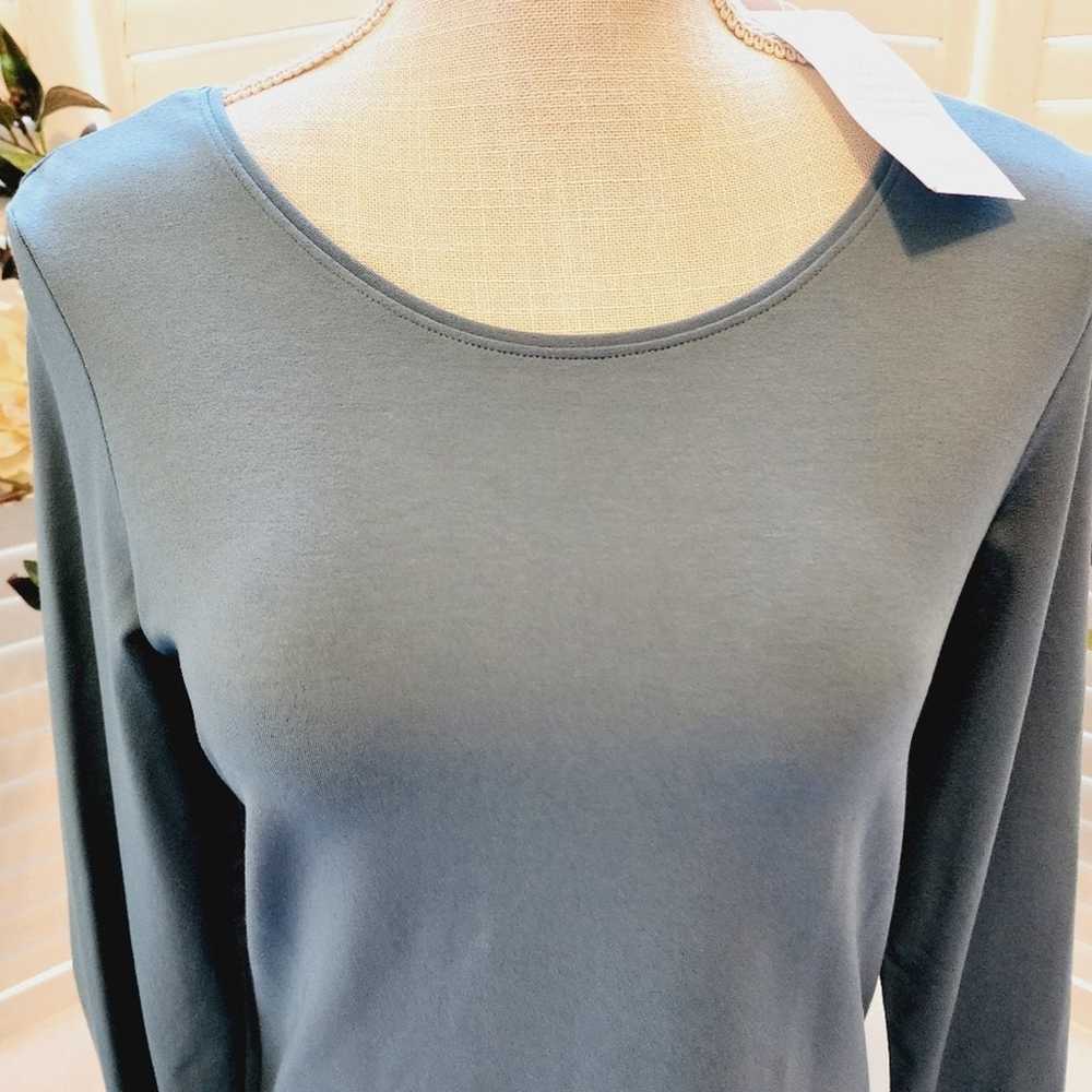 EILEEN FISHER NEW SCOOP NECK LONG SLEEVE BLOUSE S… - image 2