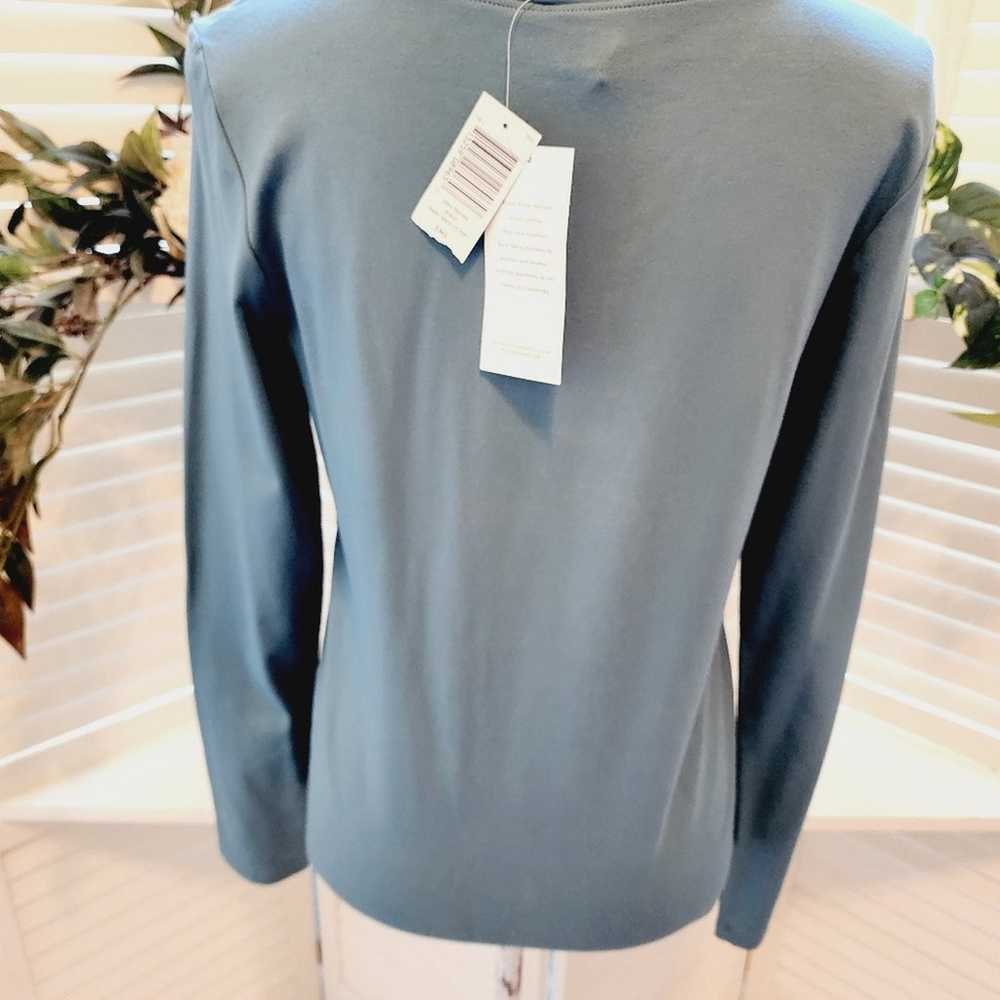 EILEEN FISHER NEW SCOOP NECK LONG SLEEVE BLOUSE S… - image 4