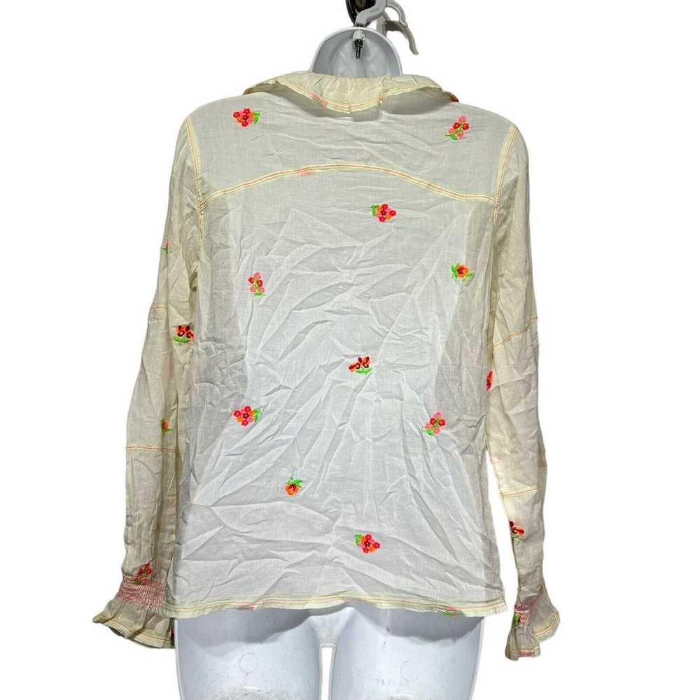 Intropia Embroidered Bouquets Button down Blouse … - image 3