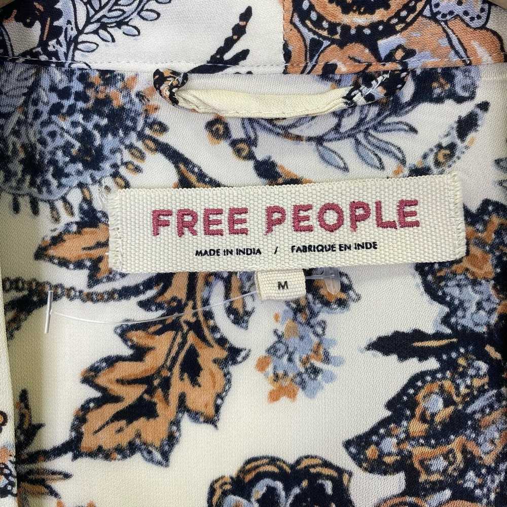 Free People Brown / Ivory Floral Print Boho Kimon… - image 2