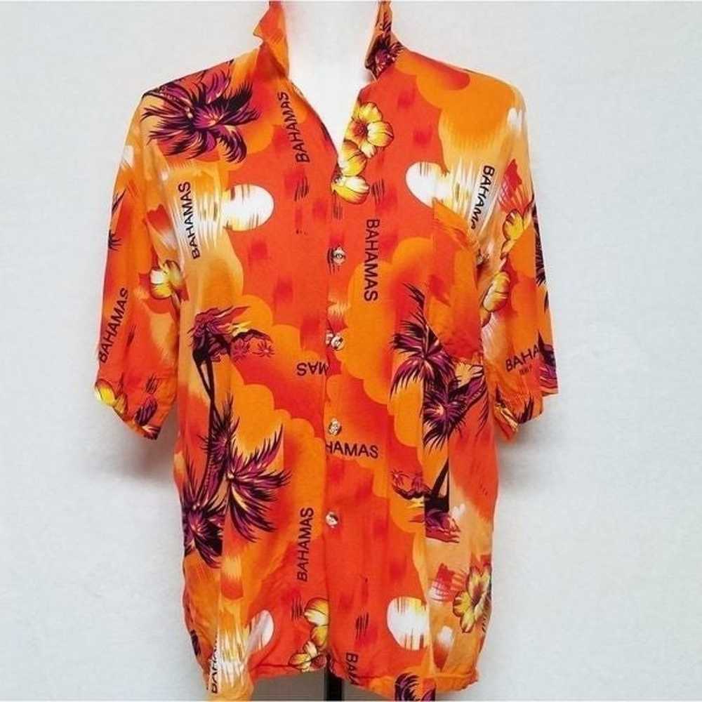 Vintage 70s Orange Sunset Bahamas Hawaiian Shirt - image 2