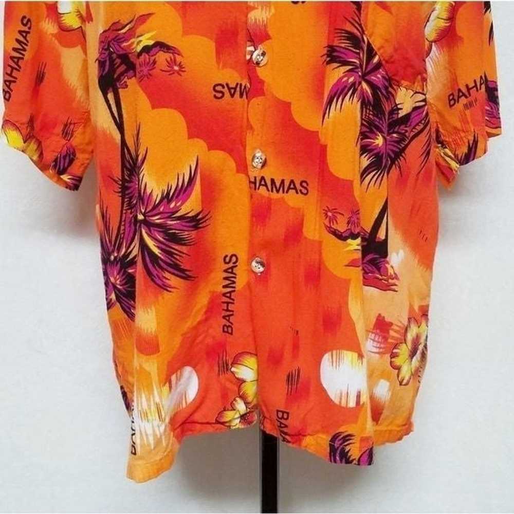 Vintage 70s Orange Sunset Bahamas Hawaiian Shirt - image 4