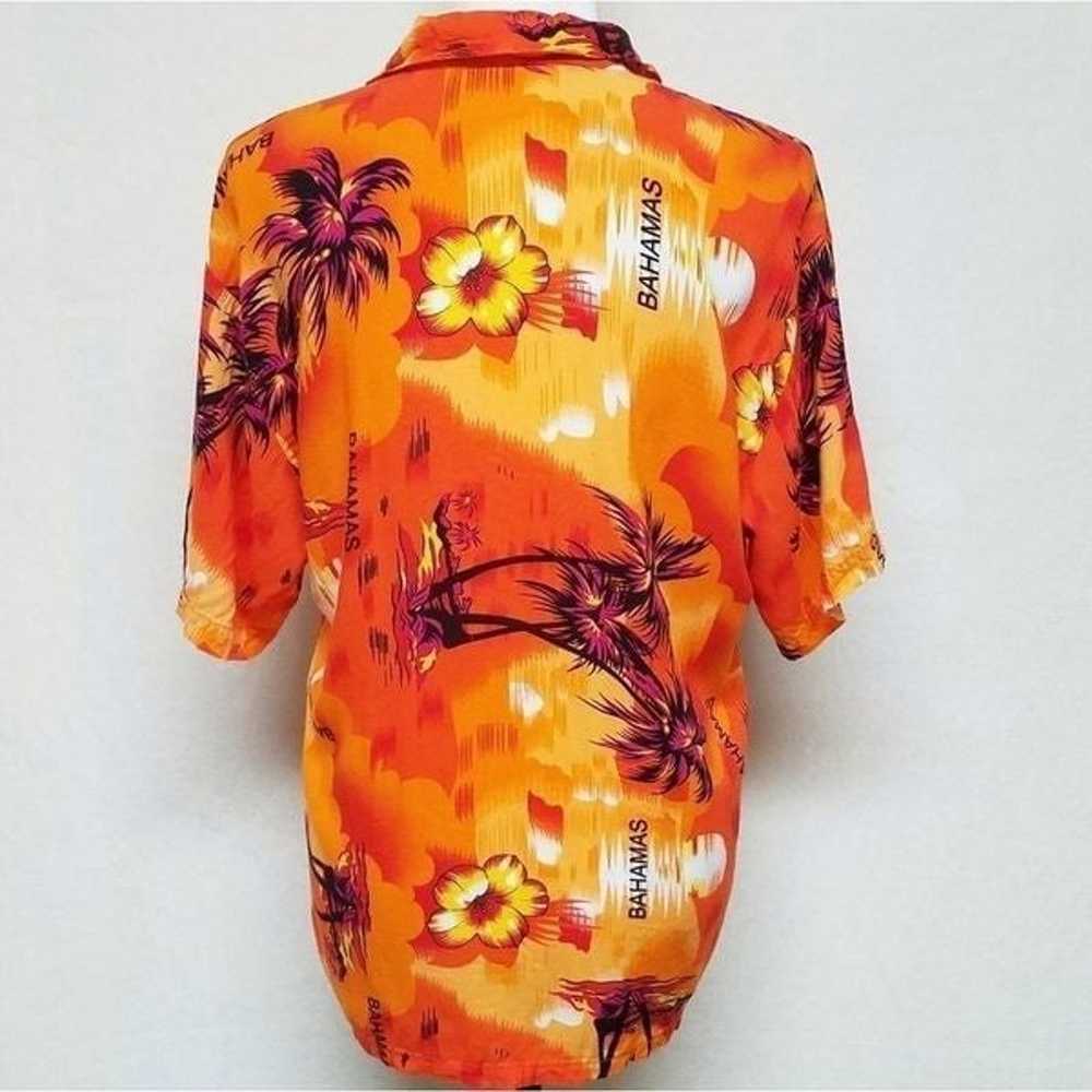Vintage 70s Orange Sunset Bahamas Hawaiian Shirt - image 7