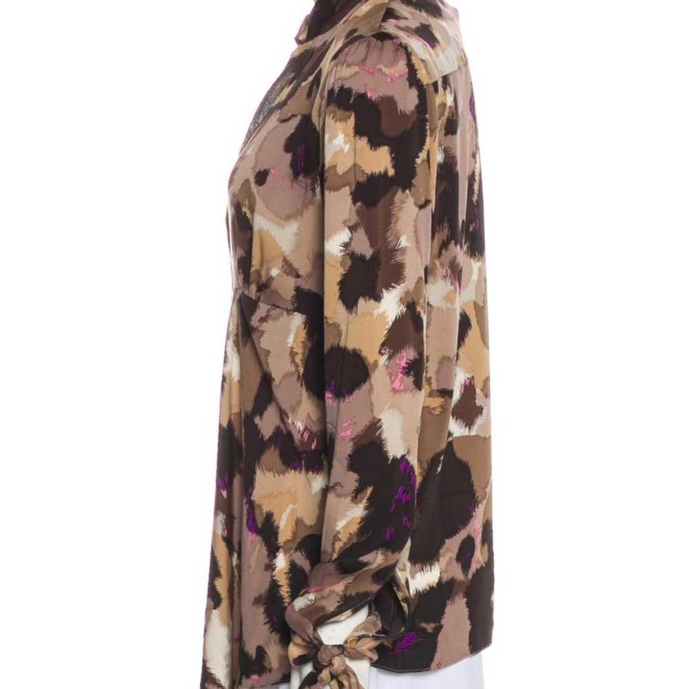 Diane Von Furstenberg Cita Silk Blouse Top Long S… - image 2