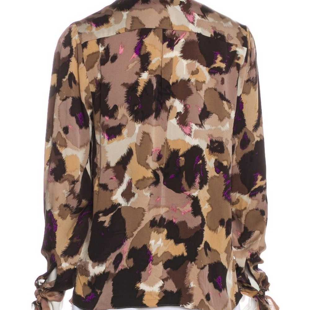 Diane Von Furstenberg Cita Silk Blouse Top Long S… - image 3