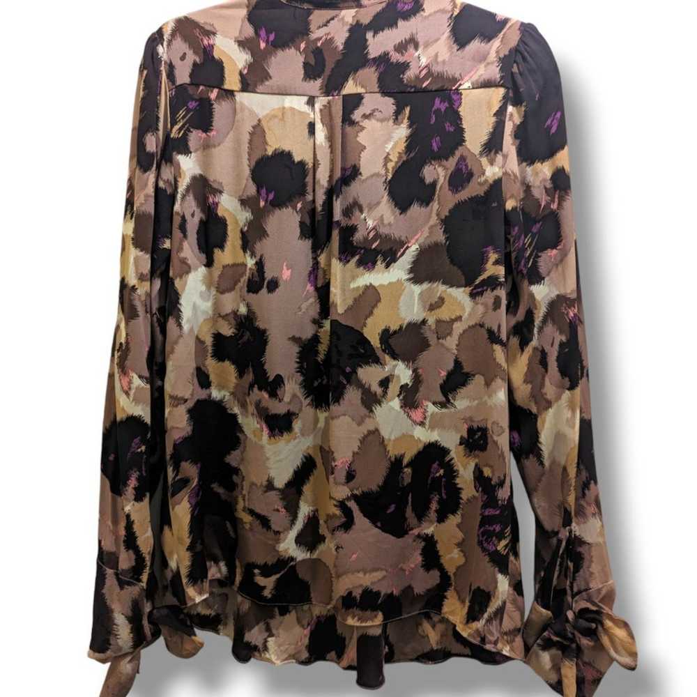 Diane Von Furstenberg Cita Silk Blouse Top Long S… - image 5