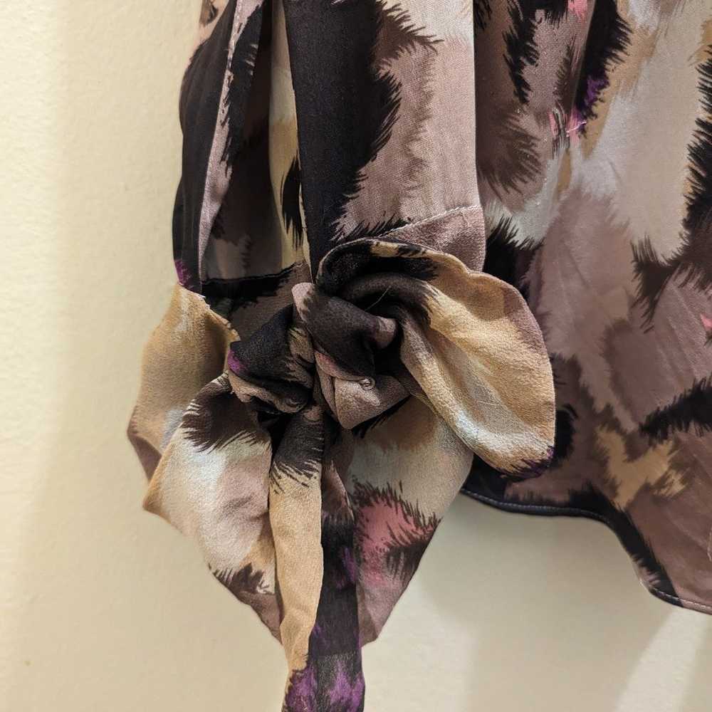 Diane Von Furstenberg Cita Silk Blouse Top Long S… - image 8