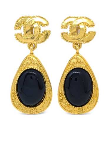 CHANEL Pre-Owned 1996 stone dangle clip-on earrin… - image 1