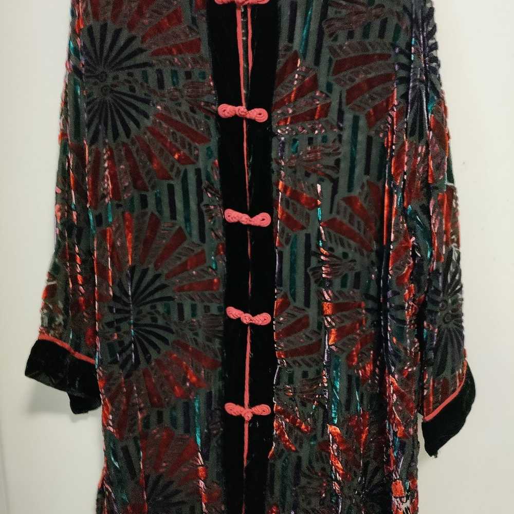 Vintage Bob Mackie Wearable Art Velvet Burnout Ja… - image 3