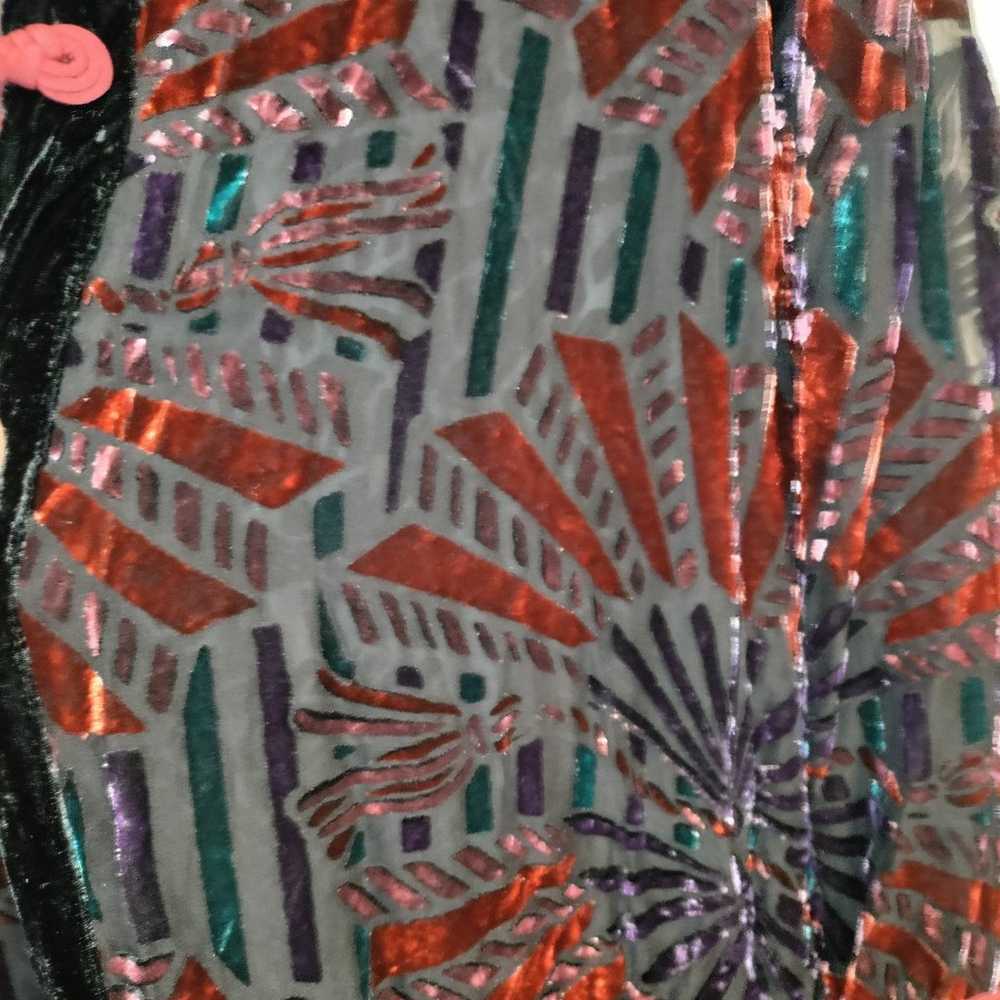 Vintage Bob Mackie Wearable Art Velvet Burnout Ja… - image 6