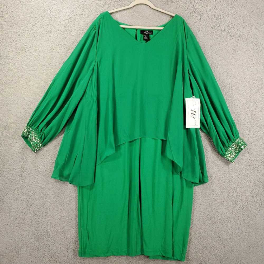 Velvet Midnight Velvet Dress Womens 3X Green Stre… - image 1
