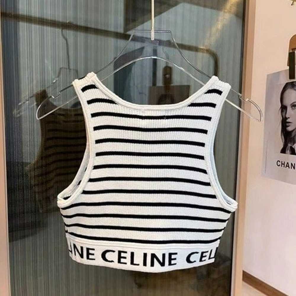 Celine Striped Sports Bra Top size M - image 1