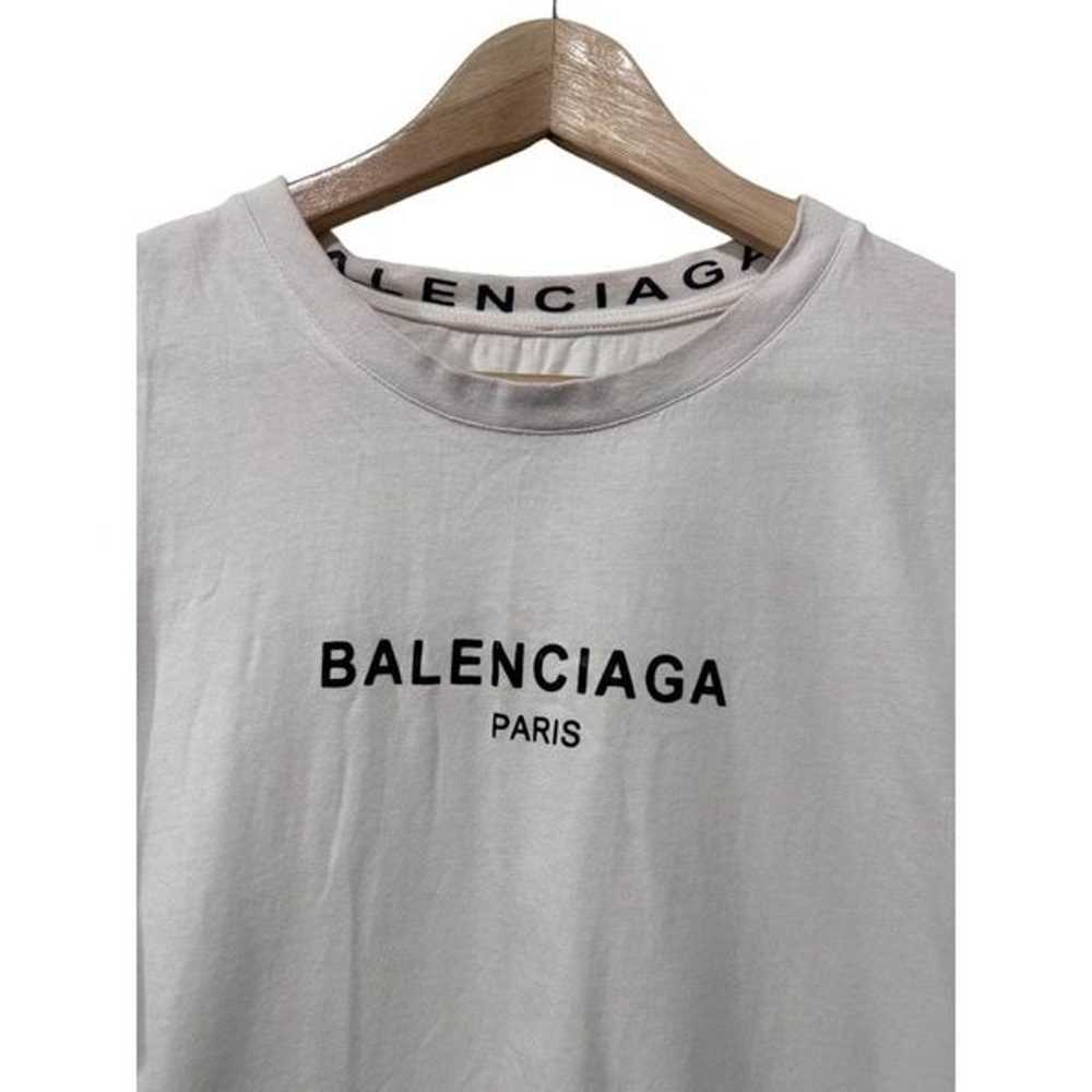 Balenciaga Paris Cotton Logo Print Crew Neck Shor… - image 2
