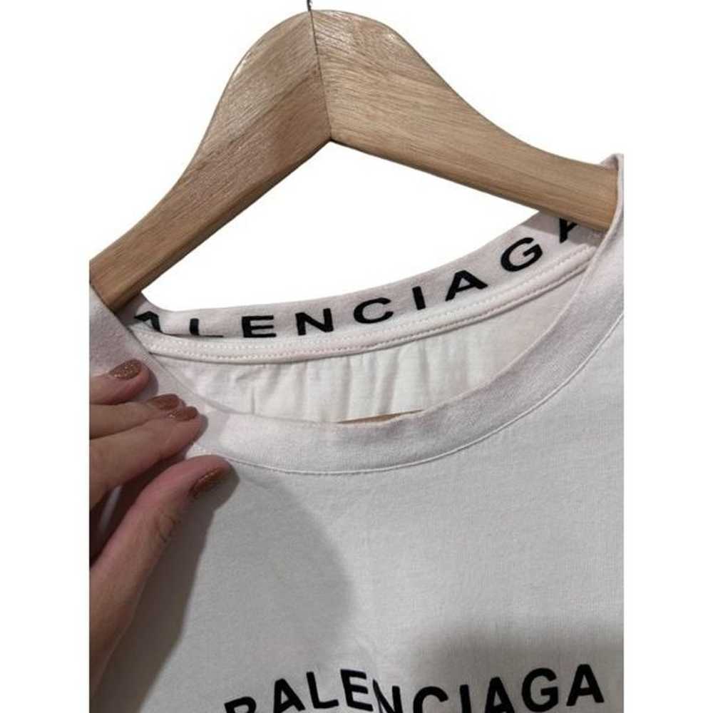 Balenciaga Paris Cotton Logo Print Crew Neck Shor… - image 4